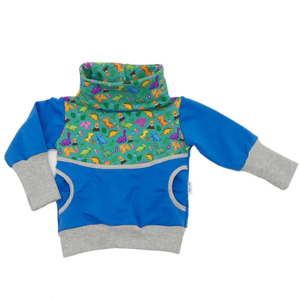 Mamalú stand-up collar sweater dinosaurs