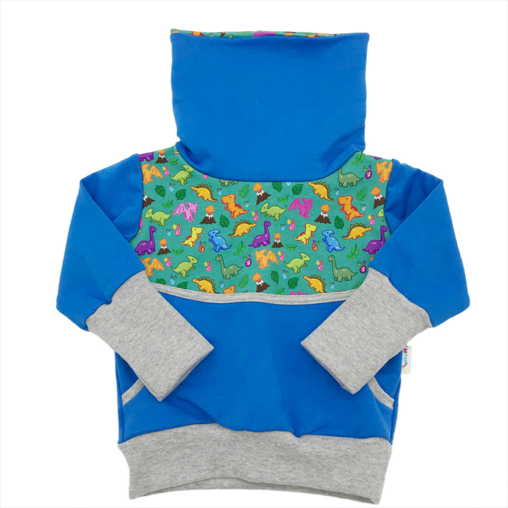 Mamalú stand-up collar sweater dinosaurs